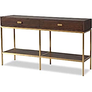 Levi 2 Drawer Dressing Table - Black Ash or Dark Brown Oak Finish