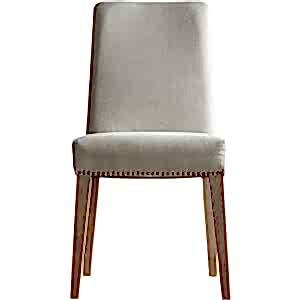 2 x Rex Dining Chair Ivory Linen with Solid Ash Wooden Legs