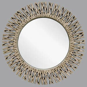 Dell Round Champagne Silver Leaf Mirror