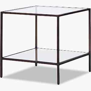 Oliver Glass Side Table - Antique Bronze, Silver or Gold