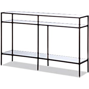 Oliver Glass Console Table - Antique Bronze, Silver or Gold