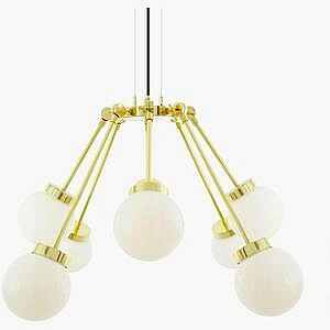 Boho Modern Globe 8 Arm Chandelier - Brass or Silver