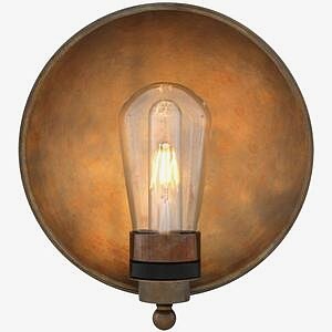 Galit Antique Brass or Silver Dish Bathroom Wall Light IP65