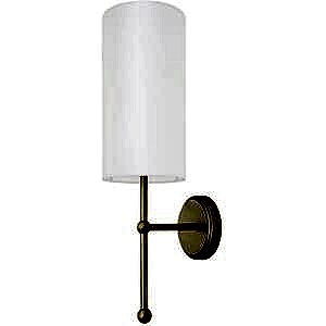 Arizona Contemporary Wall Light with Tall Fabric Shade - Antique Brass or Silver