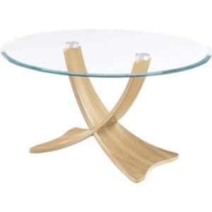Siena Round Coffee Table Curved Design Walnut or Oak - JF308