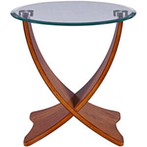 Siena Round Lamp Table Curved Design Walnut or Oak - JF309