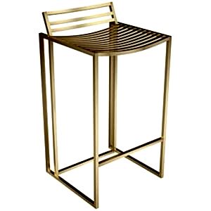Federico Metal Bar Stool in Black, Polished Steel or Brass