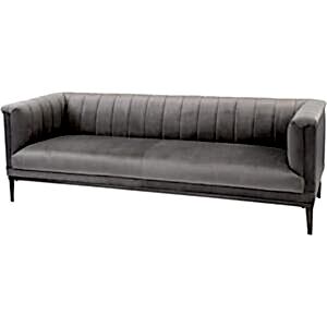 Hammersmith Grey Velvet Three Seater Ribbed Sofa