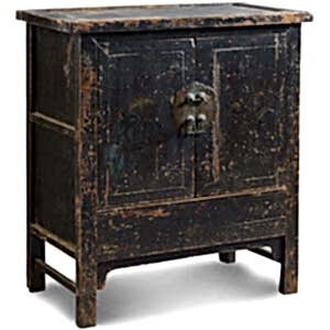 Antique Side Cabinet in Black Lacquer