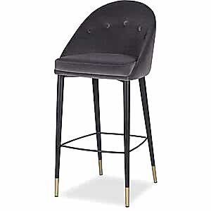 Arden High Back Velvet Bar Stool - Dark Grey or Green
