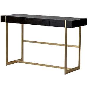 Morcott Black and Brass Desk Console Table