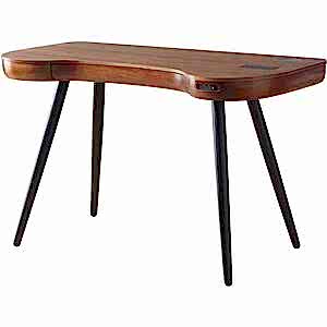 San Fran Retro Desk with Charger and Smart Speaker Walnut or Oak PC711
