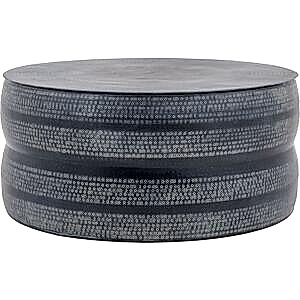 Rai Black Metal Round Occasional Coffee Table
