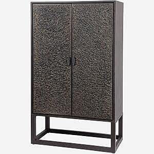 Kali Bar Cabinet Textured Copper Finish