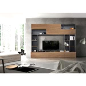 Novara TV and Wall Storage System  Anthracite Grey and Walnut  Finish by Andrew Piggott Contemporary Furniture