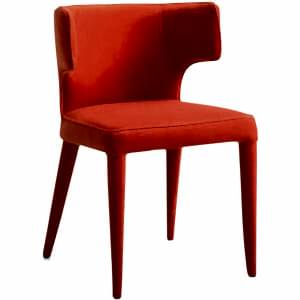 Juno Contemporary Dining Chair in Burnt Orange Velvet