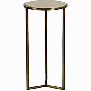 Holly Art Deco Side Table in Brass & Cream Faux Shagreen