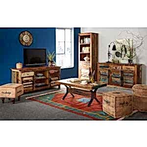 Coastal Reclaimed Wood Large Bookcase
