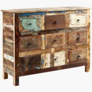 Coastal Reclaimed Wood 9 Drawer Chest 