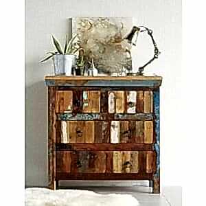 Coastal Reclaimed Wood 4 Drawer Chest Rustic Design