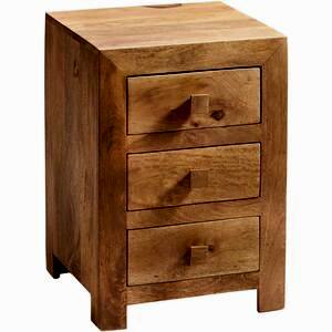 Toko Light Wood Mango 3 Drawer Bedside Table
