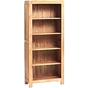 Toko Light Wood Mango Large Open Bookcase 5 Shelf