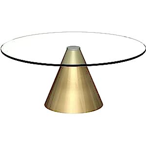 Oscar Small Circular Coffee Table 80cm - Glass or Marble with Cone Base