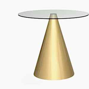 Oscar Small Circular Dining Table 80cm - Glass or Marble Top with Cone Base