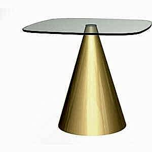 Oscar Small Square Dining Table 80cm - Glass or Marble with Cone Base