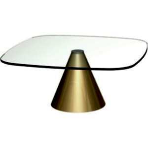 Oscar Small Square Coffee Table 80cm - Glass or Marble with Cone Base
