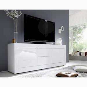Urbino Sideboard, Two Drawers, Two Doors - Gloss White Finish