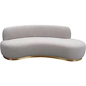 Sasha Curved Sofa - Boucle Ivory Sand or Taupe Grey