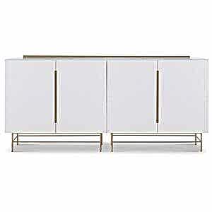 Alberto 4 Door High Sideboard - Matt White or Grey