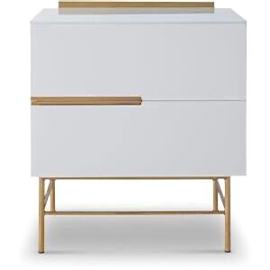 Alberto 2 Drawer Narrow Bedside Chest - Matt White or Grey