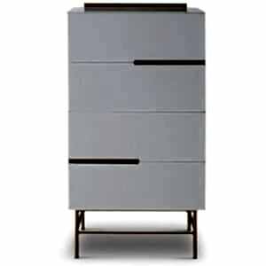 Alberto 4 Drawer Narrow Chest - Matt White or Grey