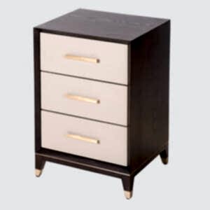 Arnolde Dark Wood and Light Grey Bedside Table