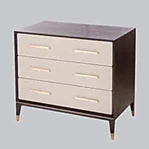Arnolde Dark Wood and Light Grey Chest of 3 Drawers
