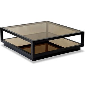 Mali Square Coffee Table Antique Bronze & Glass Cubist