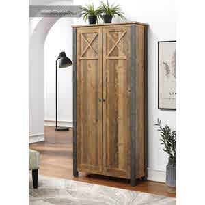 Urban Elegance Living Room High Cabinet Reclaimed Wood and Aluminium