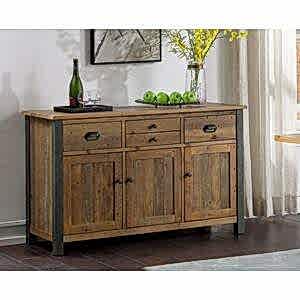 Urban Elegance 3 Door 4 Drawer Sideboard Reclaimed Wood and Aluminium