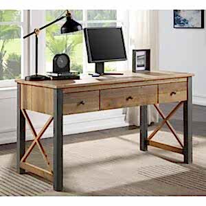 Urban Elegance Home Office Desk / Dressing Table Reclaimed Wood and Aluminium