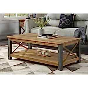 Urban Elegance Coffee Table Reclaimed Wood and Aluminium