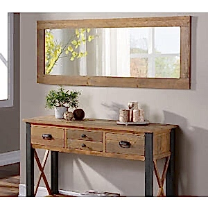 Urban Elegance Extra Long Rectangular Wall Mirror Reclaimed Wood