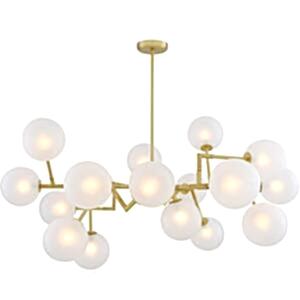Athens Mid-Century Glass Globe Chandelier 18 Light in Brass or Silver