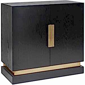 Belmond Black Wenge Sideboard 2 Door with Brass Handles