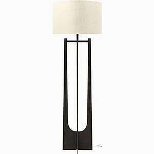 Campbell Black Hammered Iron Floor Lamp Gilded Finish