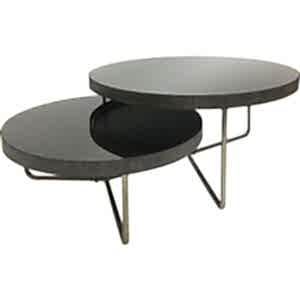 Knightsbridge Round Coffee Table with Black Tinted Glass by The Arba Furniture Company
