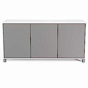 Frank Olsen Smart 3 Door Sideboard with LED Lighting - White and Grey 