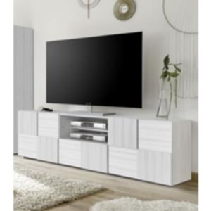 Treviso TV Unit, Two Doors, One Drawer - Silver Grey Finish