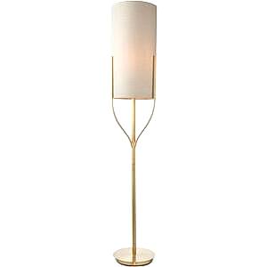 Fraser Gold and Linen Tree Style Floor Lamp
